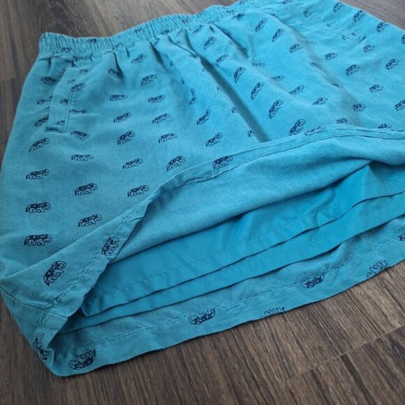 💙 Loft Outlet Elephant Print Linen Blend Pockets Elastic Waist Lined Skirt Siz - Picture 8 of 10